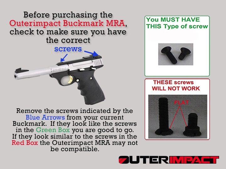 Browning® Buckmark Correct screw info-graphic